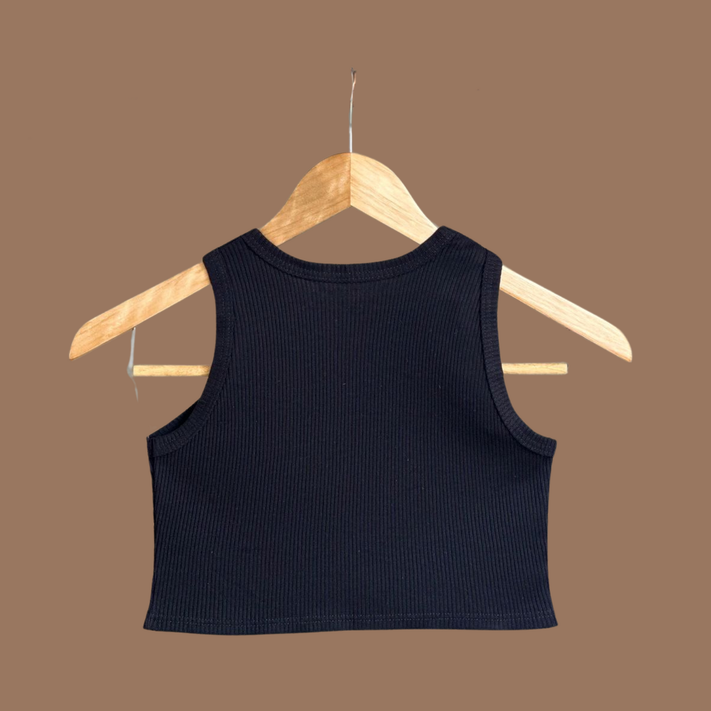 Crop Top Negro Palmera